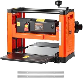 VEVOR Thickness Planer, Two-Blade, 13-Inch Width Worktable Power Benchtop Planer, 1800W 23500 RPM Powerful Motor, Dual Rollers, Over Protection, Single Speed Woodworking, for Hard & Soft Wood Material