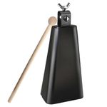 Steel CowBell with Stick, Noise Makers Hand Metal Percussion Cow bells for Drum Set (8")