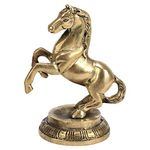 Kartique Brass Horse Idol in Galloping Posture for Home Decor Gifting in Gold Color Height 4.75 Inch