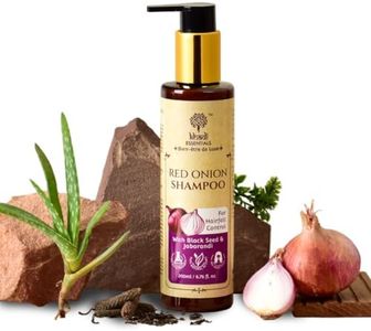 Khadi Essentials Luxurious Black Seed Oil & Red Onion Hair Shampoo 200ml - For Hairfall Control, Hair Growth with Jaborandi Oil, Vitamin E Oil SLS & Parabens Free