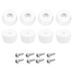 uxcell 8Pcs Rubber Bumper Feet, 10mm H x 17mm W Round Pads with Stainless Steel Washer and Screws for Furniture, Appliances, Electronics