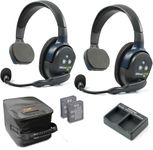 Eartec UL2S Ultralite Full Duplex Wireless Headset Communication for 2 Users - 2 Single Ear Headsets