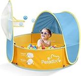 Peradix Ball Pit Play Tent/Paddling Pool 2 In 1 - Pop Up Play Tent With Sunshade And Basketball Hoop Toys For Kids/Baby -Available in all seasons