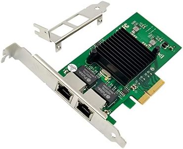 Dual-Port PCIe X4 Gigabit Network Card 1000M PCI Express Ethernet Adapter with Intel 82576 Two Ports LAN NIC Card for Support PXE SR-IOV for Windows/Windows Server/Linux/Freebsd/DOS with Low Profile