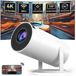 UCMDA Mini Projecteur Portable 4K - Vidéoprojecteur Intelligent 200 ANSI avec WiFi 6, BT 5.0, 130 Pouces, Video Projecteur Retournement à 180 Degrés, Auto Keystone