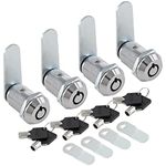 Uenhoy 4 Pack Tubular Cam Locks Keyed Alike, RV Locks Replacement, 1 Inch Cabinet Cam Lock Set for Mailbox Tool Box Vending Machine ATM