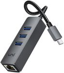 uni USB-C to Ethernet Adapter, USB C Hub with RJ45 1000 Gigabit Ethernet, [Thunderbolt 4/3 Compatible] USB C to Network Adapter for MacBook Pro/Air, iPad Pro, Surface Laptop, Chromebook, and More