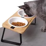 Elevated Cat Ceramic Bowls Stand fo