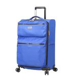 Lucas Designer Luggage Collection - Expandable 24 Inch Softside Bag - Durable Mid-sized Ultra Lightweight Checked Suitcase with 8-Rolling Spinner Wheels, Royal Blue, 24in