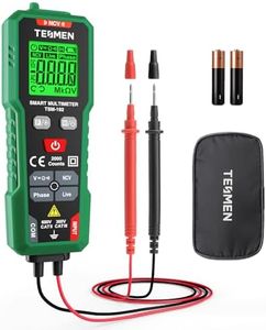 TESMEN TSM-192 Handheld Digital Multimeter, Voltage Tester with Leads, Voltmeter Measures Phase, NCV, AC/DC voltage, Resistance, Continuity & Live Wire for Automotive Testing, Household-Green