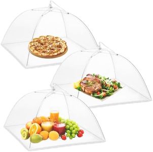 Onarway Food Covers for Outside Mesh: 3 Pack 14 Inch Pop Up Fine Fly Net for Fruit - Collapsible Screen Umbrella Food Tent for Outdoor Picnic Party BBQ