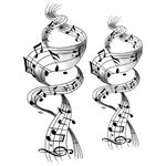 Music note Temporary Tattoo - 1 Sheet of fake tattoos music | Arm, shoulder, leg, back, stomach, thigh | Black | Music Tattoo, Waterproof Transfer Tattoos, men, woman - TATTOO YOUR STYLE