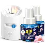 All Out Ultra Floral Liquid Vaporizer, Machine + 2 Refills (45ml each) | Kills Dengue, Malaria & Chikungunya Mosquitoes | India's Only Mosquito Killer Brand Recommended by Indian Medical Association