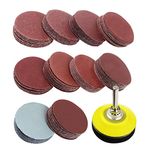 200Pcs 2 Inch Sanding Discs, 80-3000 Grit Sandpaper with 1/4" Shank Backing Plate and Soft Foam Buffering Pad, for Drill Grinder Rotary Tool, Hook and Loop Sand Paper Assortment Pack (2 Inch, 200)