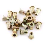 Hilitand M3-M12 Carbon Steel Flat Threaded Rivet Nut, Flange Rivnut, Nutsert Fastener, Repair Tool Accessory Pack of 100/20Pcs (M4/100pcs)