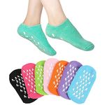 SPAREQUE Moisturizing Silicone Gel Socks for Women and Men gel socks for dry cracked feet crack heel repair socks foot moisturizer socks Spa Gel Socks Natural Oil and Vitamin E(MULTI COLOR)