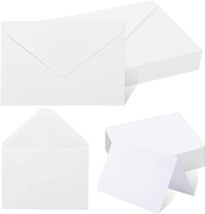 50 Pack Blank Cards and Envelopes Set, 11 * 16CM White Envelopes & 10.5 * 14.5CM Folded Cards for Homemade Cards, DIY Greeting Cards, Invitation, Birthday