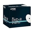 TDK T19494 4.7GB 16x Speed 120min Printable DVD+R Disc in Jewel Case (Pack of 10)