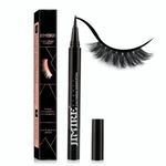 JIMIRE 2-in-1 Eyeliner Instead of Glue Magic Eyeliner Extra Strong Hold for False Eyelashes No Magnet & No Glue Needed Only for 20’s to Apply Lashes