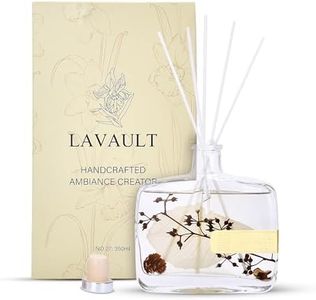 Lavault Reed Diffusers for Home - Greenwhite Ornaments - 100% Natural Materials - Long-Lasting Fragrance - Relaxing Atmosphere, Easy-to-Use & Eco-Friendly, Reusable Glass Bottle Flourish Tea Aroma