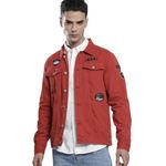 The Indian Garage Co Men's Slim Fit Jacket (0621-DRJKT02-05_Rust L)