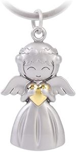 GZXYA 1275Porte-clés ange gardien porte-bonheur avec pendentif en forme d'ange avec cœur pour examens ou voiture, convient comme cadeau pour femme, petite amie, collègues, D 1275 (1275 D Gold)