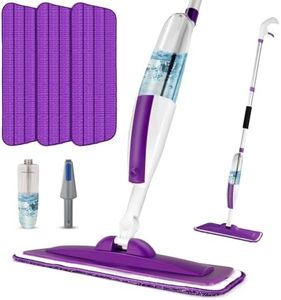 Mops for Floor Cleaning Wet Spray Mop with 14 oz Refillable Bottle and 3 Washable Microfiber Pads Home or Commercial Use Dry Wet Flat Mop for Hardwood Laminate Wood Ceramic