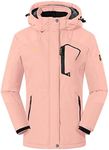 Rdruko Women's Waterproof Ski Jacket Windproof Winter Snowboard Work Rain Jacket, Pink, XX-Large