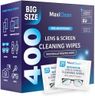 Glasses Wipes Lens Cleaner - Lens Wipes for Eyeglasses - 400 Pre-moistened Individually Wrapped Wipes for Eye Glasses, Electronics, Phone, Computer, Laptop Screen - Camera Lens Cleaner - Made in EU