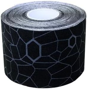 THERABAND Kinesiology Tape, Black/Gray, 1 Roll, with XactStretch Indicators, Long-Lasting Athletic Tape for Shoulder & Knee, Latex-Free Sports Tape, Water Resistant, Cut-to-Length
