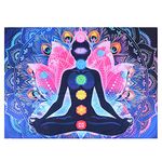 Wall Hanging Tapestry, Seven Chakra Tapestry Blanket, Bohemian Mandala Yoga Meditation Bedroom Decoration Room Divider(200 * 150cm)