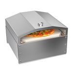 Outdoor Pellet Wood-Fired Pizza Oven- Stainless Steel Pellet Grill Pizza Oven Attachment with 14" Pizza Stone for Most Pellet Grills Traeger/Pit Boss/Camp Chef/Z Grill With 19.5" Width Cooking Surface