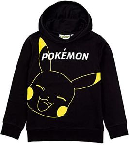 Pokémon con Cappuccio Boys Bambini Gioco Gifts Pikachu Black Jumper Pullover 11-12 Anni