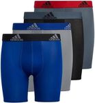 adidas Kids-Boy's Performance Long Boxer Briefs Underwear (4-Pack), Onix Grey/Grey/Scarlet Red, Large