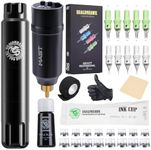 Dragonhawk Tattoo Kit S12 Rotary Tattoo Pen Machine Wireless Battery Tattoo cartridge Needles Tattoo Ink Complete Tattoo Machine Kit for Tattoo Beginners
