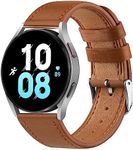 Leather Bands for Samsung Galaxy Watch 4 Band & Galaxy Watch 5 Bands 44mm 40mm/Samsung Galaxy Watch 6 Band 45mm Women/Men, 20mm Soft Leather Bands Replacement Straps