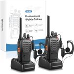 Long Range Walkie Talkies,16-Channel USB Rechargeable Walkie Talkies for Adults & Kids, 2-Way Radio Kit with LED Light, Earpieces and Charger (2 Pack)