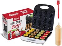 Mercucci Mini Donut Maker - Non Stick Donut Maker Machine from Home with Squeeze Bottle for Batter & Recipie Book, Double Sided Heating Mini Donut Maker Machine, 16 Mini Donuts For Home Baking