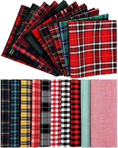 Irenare 20 Pcs Christmas Fabric Plaid Fabrics 10.6 Inch Buffalo Plaid Fabric Square Gingham Fabric DIY Quilting Tartan Fabric Precut Patchwork Sewing Fabric for Christmas Holiday DIY Craft Sewing