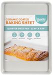 Boxiki Kitchen Non-Stick Quarter Ceramic Baking Sheet - Slick & Non-Toxic Ceramic Coating, PTFE & PFOA Free Cookie Sheet Pan - Perfect for Baking, Roasting, and More (Quarter Sheet Pan)