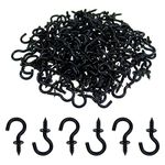 Mini Ceiling Screw Hooks, 200 Pieces 1/2 Inch Cup Hooks Screw-in Hooks for Hanging Plants Mug Arts Decorations,Black