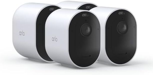 Arlo Pro 5S 2K Wireless Camera with Spotlight, Color Night Vision, Motion Detection, Dual-Band Wi-Fi, 2-Way Audio, Integrated Siren, White, 4 Pack, VMC4460P (Renewed)