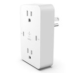 Belkin Multi-Outlet Extender, Fast Charging USB-C Plug Adapter - Safe Charge for MacBook Pro, Chromebook, Apple iPhone 16, iPhone 15, iPhone 14, iPhone 13, Samsung Galaxy S23, Tablet, & More - White