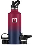 IRON °FLASK Sports Water Bottle - 32 oz, 3 Lids (Straw Lid) - Leak Proof, Durable Double Walled Stainless Steel - Gym Bottles for Men, Women & Kids - Insulated Thermos, Hot & Cold Hiking Canteen