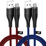 HUNYYN PS4 Controller Charger Cable 2 Pack, Extra Long 3M Micro USB Wire Lead for Playstation 4/ Dualshock 4/ PS4 Slim/ PS4 Pro and All Micro USB Devices