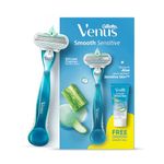 Gillette Venus Smooth Hair Removal Razor for Women with Aloe Vera with FREE Venus Smooth Shave Gel, 1 Pc