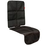 Lusso Gear Car Seat Protector for Baby Car Seat - Thick Padding 2 Mesh Storage Pockets Waterproof, Protects Fabric or Leather Seats, Non-Slip Padded Backing (Black) - Car Seat Cover for Baby Car Seat