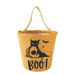 Halloween Trick or Treat Bags Halloween Candy Buckets Tote Bags Orange Black Cat Bat Halloween Party Favor Reusable Bags for Halloween