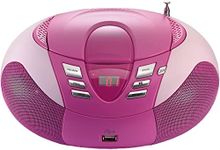 Lenco SCD-37 - CD Player for Children - CD Radio - Stereo System - Boombox - FM Radio Tuner - USB Connection - MP3-2 x 1.5 W RMS Power - Mains and Battery Operated - Pink