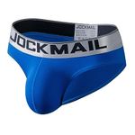 JOCKMAIL Mens Cotton Soft Boxer Brief Underwear Trunks Mens Brief Sport Breathable Underpants (as8, alpha, l, regular, regular, Blue)